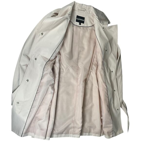 Express Light Blush Belted Trench Coat Size Small light weight New Without Tags - Picture 7 of 11